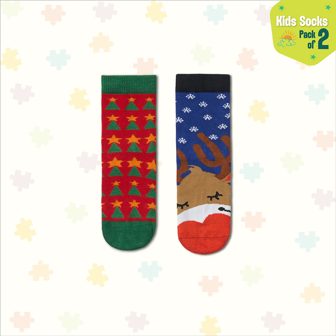 Merry Mischief! Unisex Kid's Socks, 100% Bamboo, Crew Length, Pack of 2