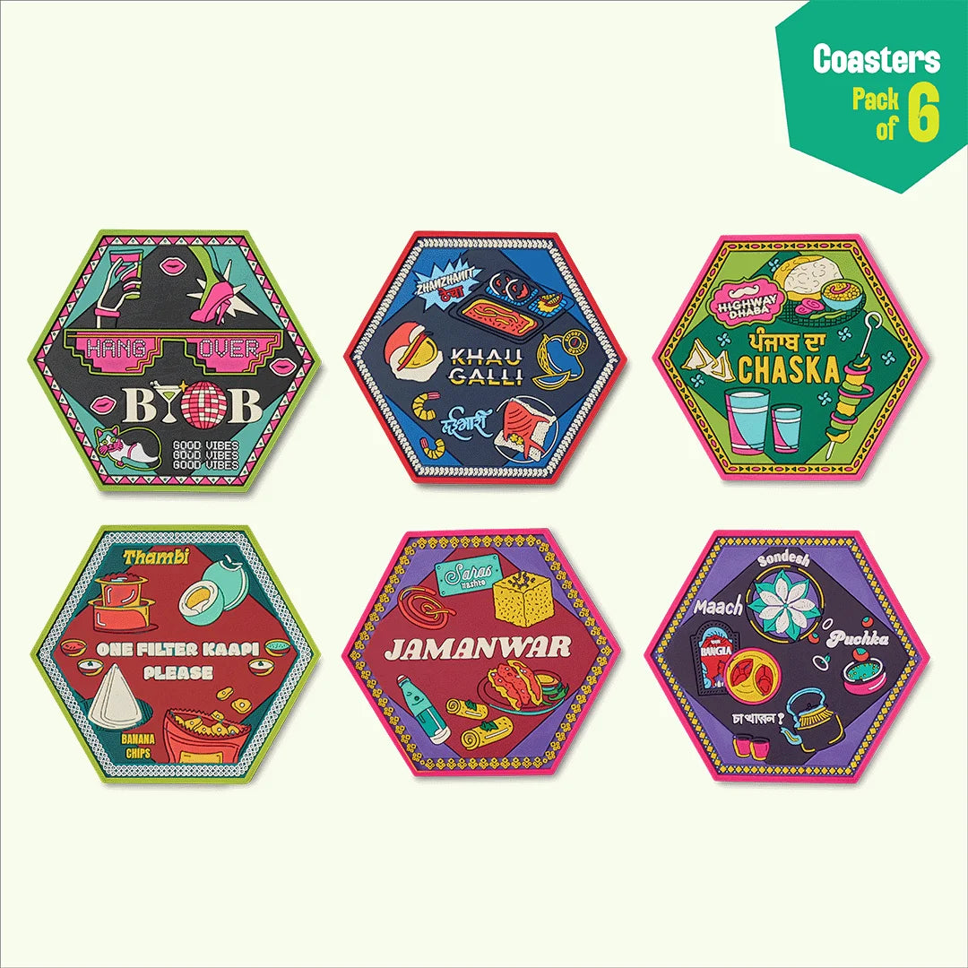 Insanely Indian! Coasters, Pack of 6