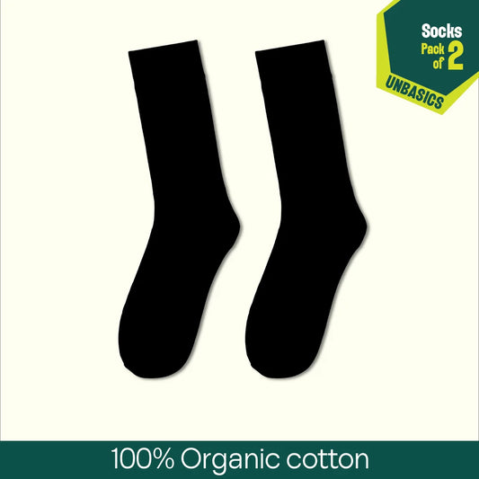 Black Spade! Unisex Socks, 100% Organic Cotton, Crew Length, Pack of 2