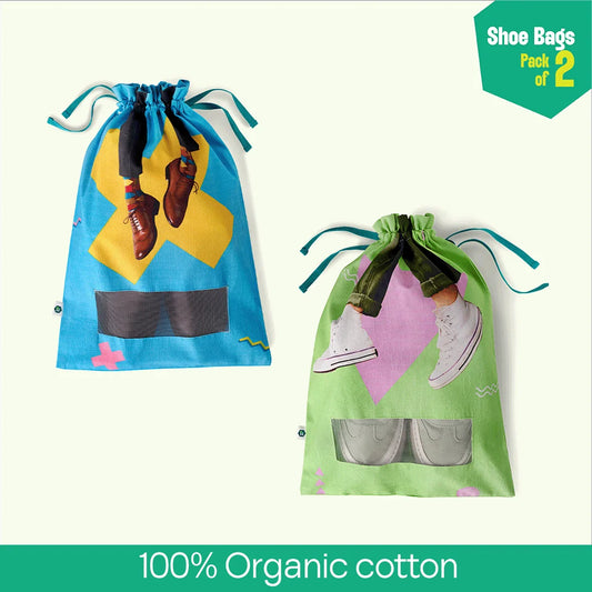 Shoe-keeper! Shoe Bags, 100% Organic Cotton, Pack of 2