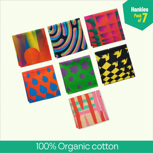 ASAP! As Abstract As Possible! Unisex Hankies, 100% Organic Cotton, Pack of 7