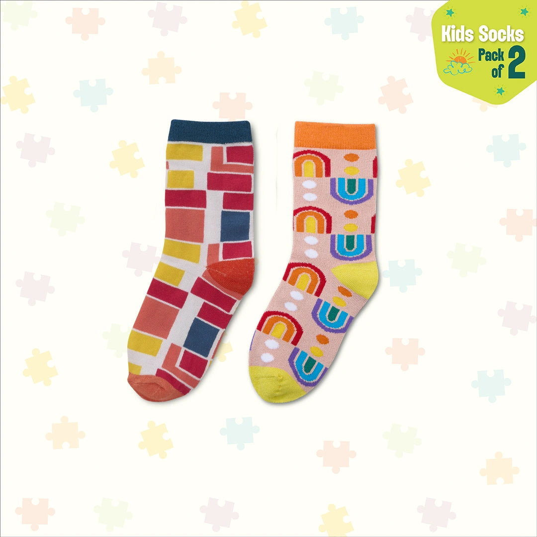 Wonderland! Unisex Kid's Socks, 100% Bamboo, Crew Length, Pack of 2