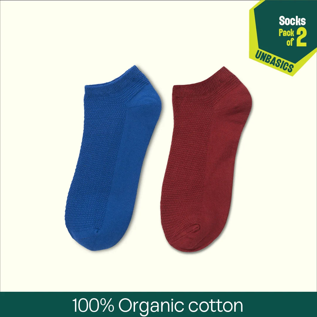 Berry Picking! Unisex Socks, 100% Organic Cotton, Ankle Length, Pack of 2