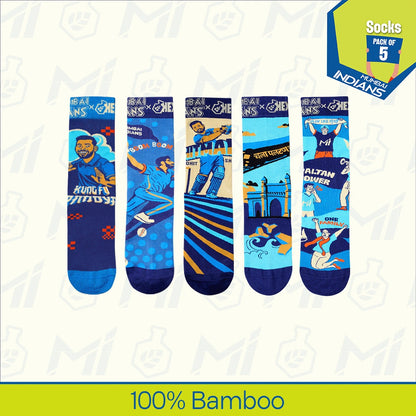 AALA RE! Unisex Socks, 100% Bamboo, Crew Length, Pack of 5