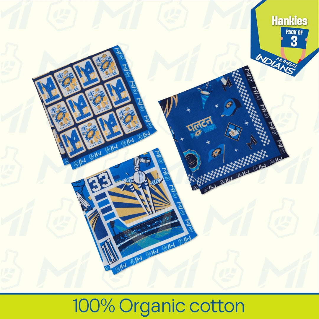 MI Paglu! 100% Organic Cotton, Unisex Hankies, Pack of 3