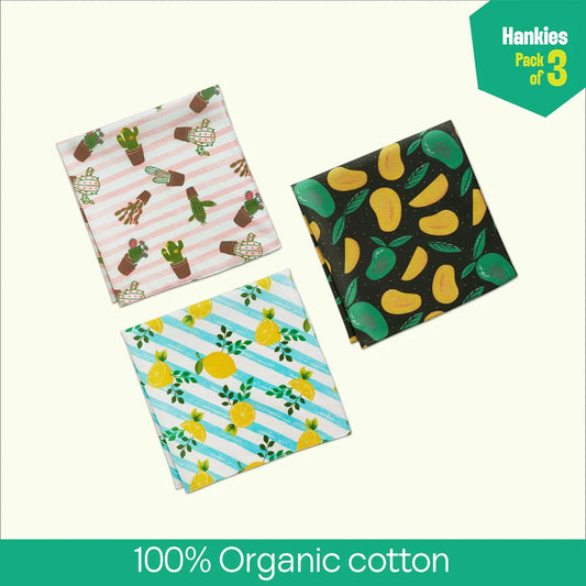 SOML! Summer Of My Life! Unisex Hankies, 100% Organic Cotton, Pack of 3
