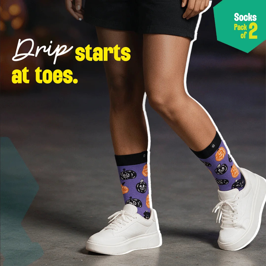 Ghost Town! Unisex Socks, 100% Organic Cotton, Crew Length, Pack of 2