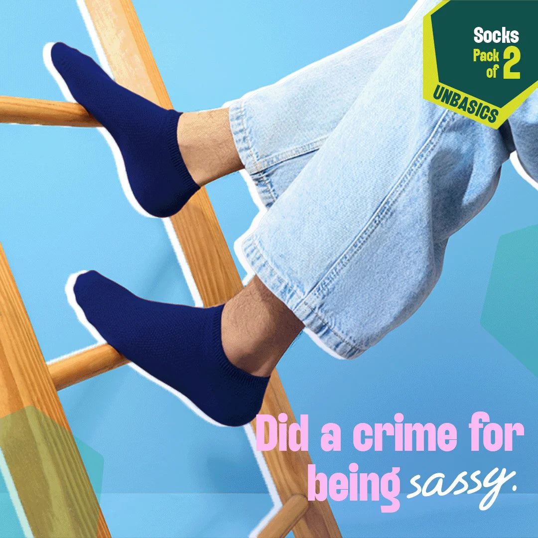 Midnight Mischief! Unisex Socks, 100% Organic Cotton, Ankle Length, Pack of 2