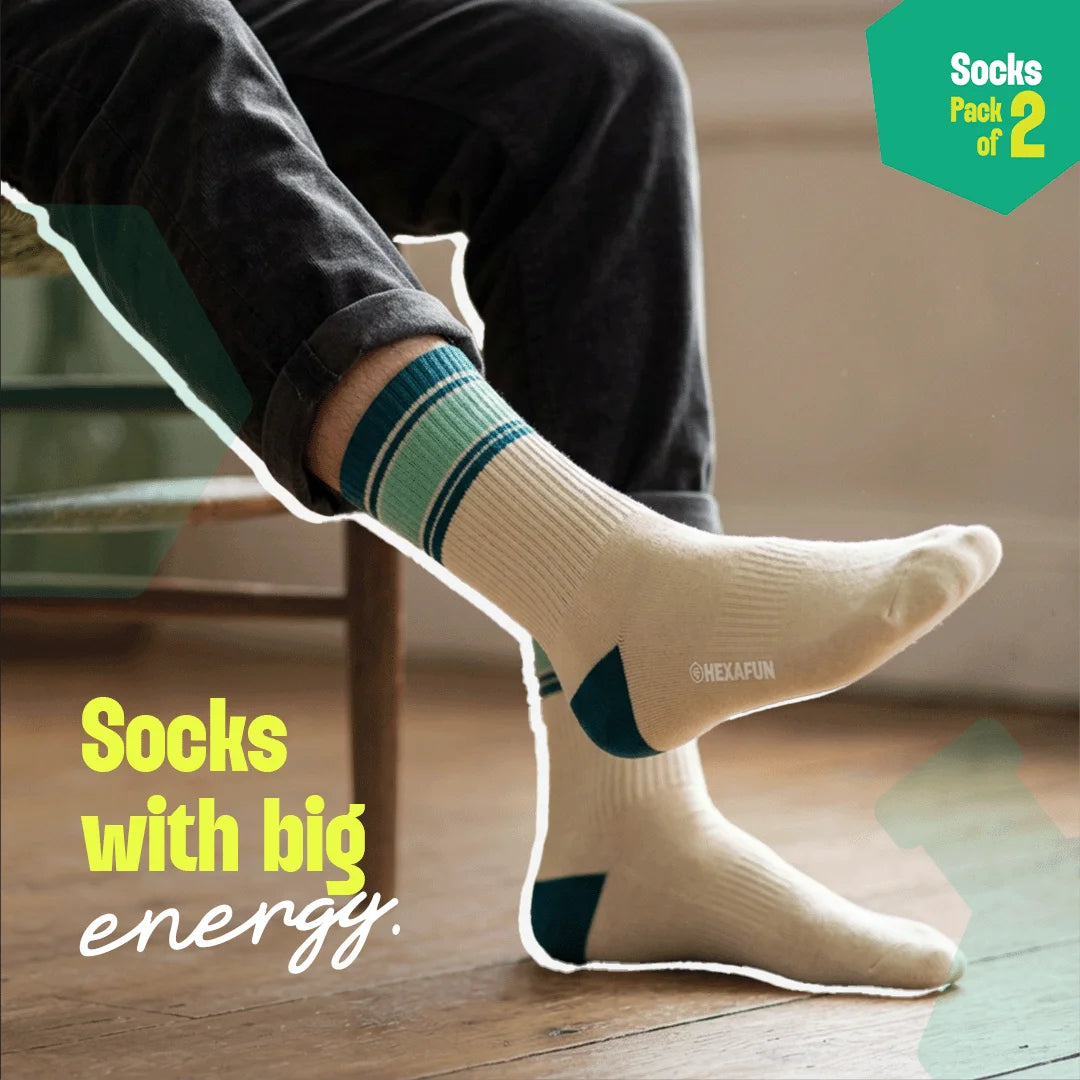 Retro Rush! Unisex Socks, 100% Bamboo, Crew Length, Pack of 2