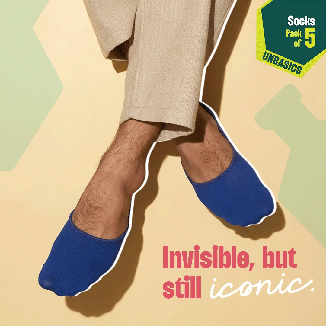 I Do Color! Unisex Socks, 100% Organic Cotton, No Show, Pack of 5