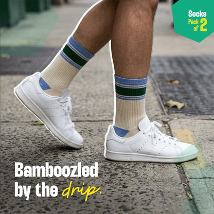 Retro Remix! Unisex Socks, 100% Bamboo, Crew Length, Pack of 2