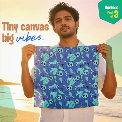 Spotted! Unisex Hankies, 100% Organic Cotton, Pack of 3