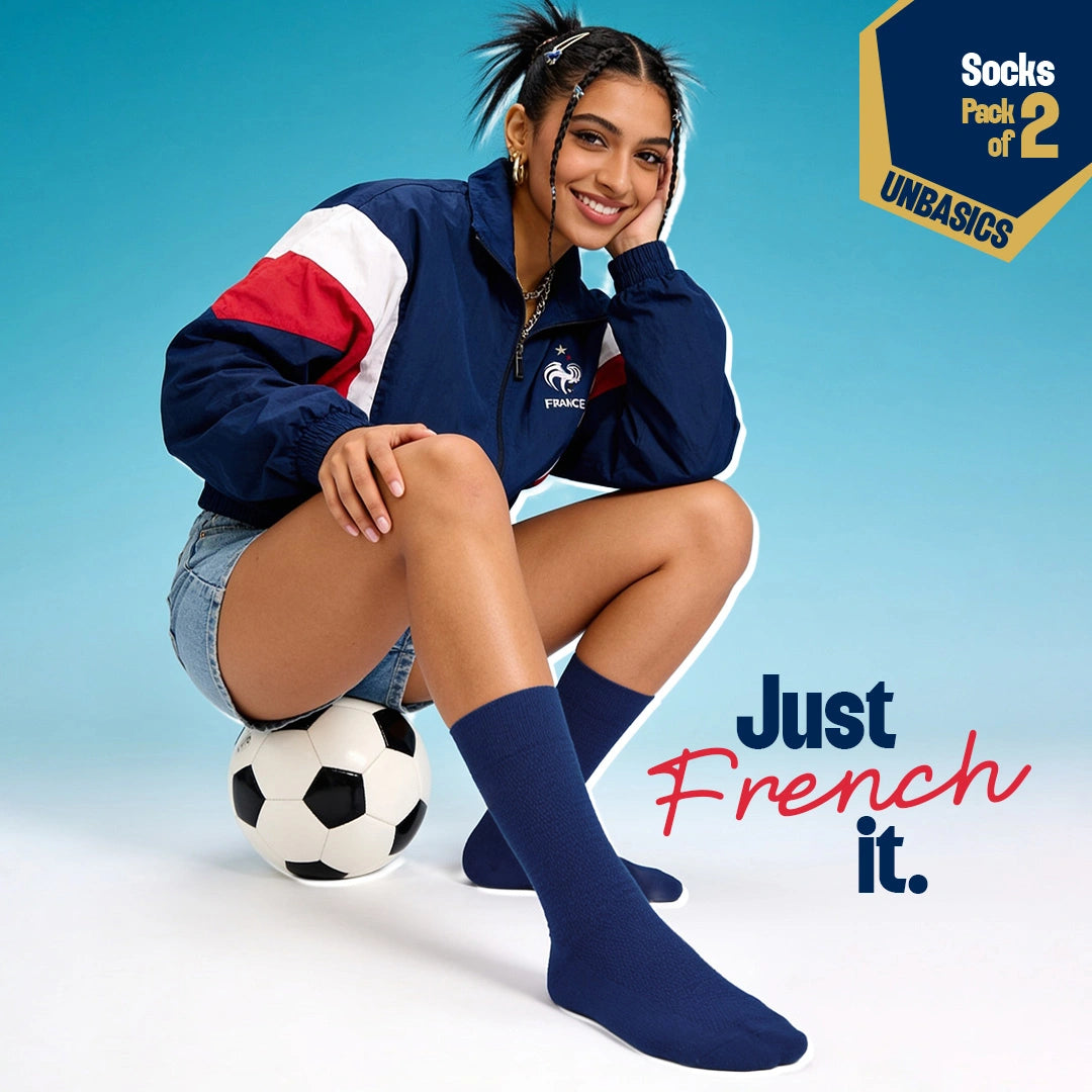 Les Blues! Unisex Socks, 100% Organic Cotton, Crew Length, Pack of 2