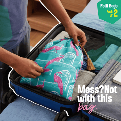 Tales From Sky! Unisex Potli Bags, 100% Cotton, Pack of 2
