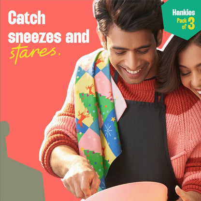 Sant-astic! Unisex Hankies, 100% Organic Cotton, Pack of 3