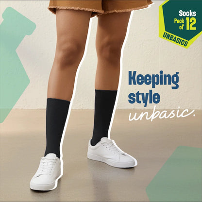 Mood Board! Unisex Socks, 100% Organic Cotton, Crew Length, Pack of 12