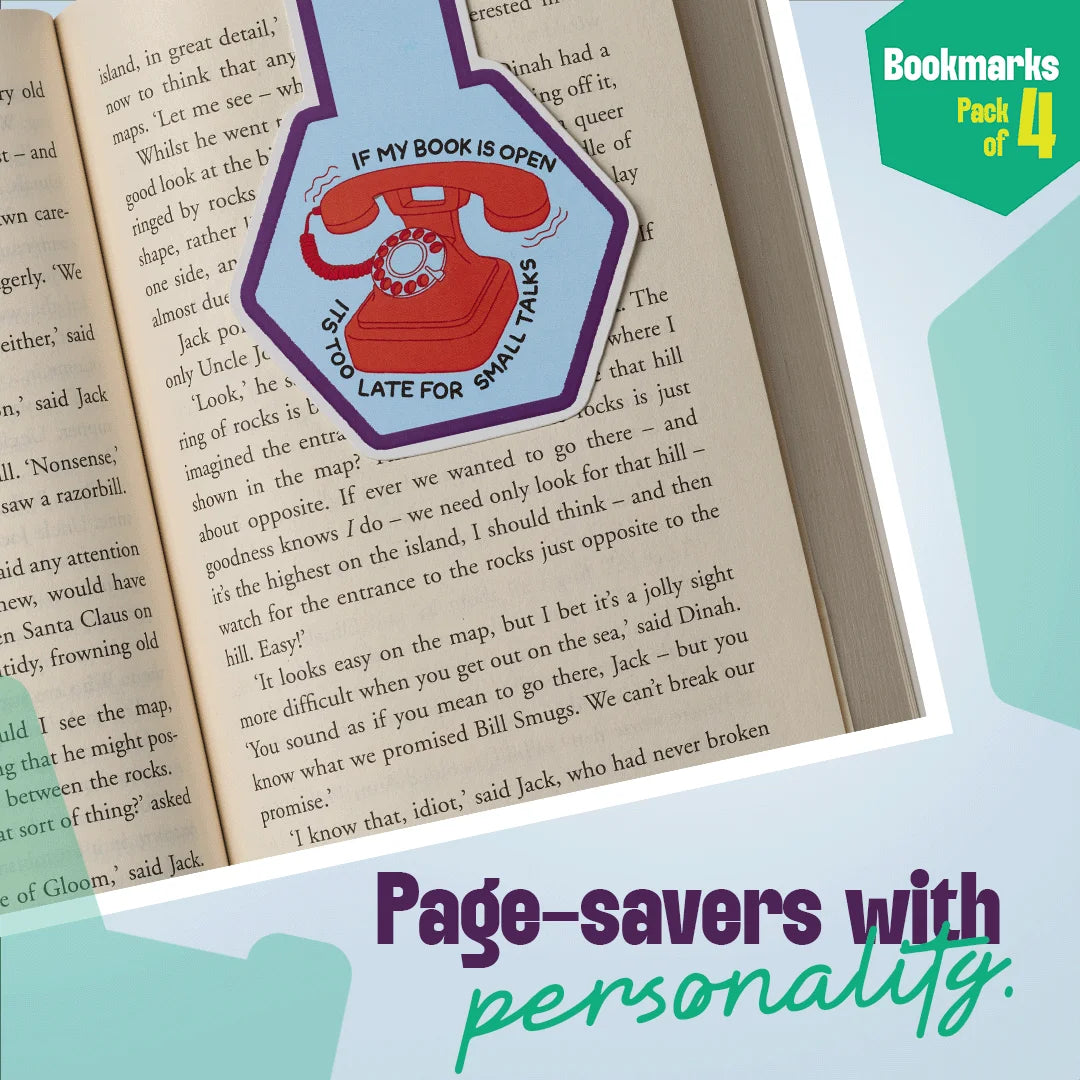 Bookworm AF! Bookmarks, Pack Of 4