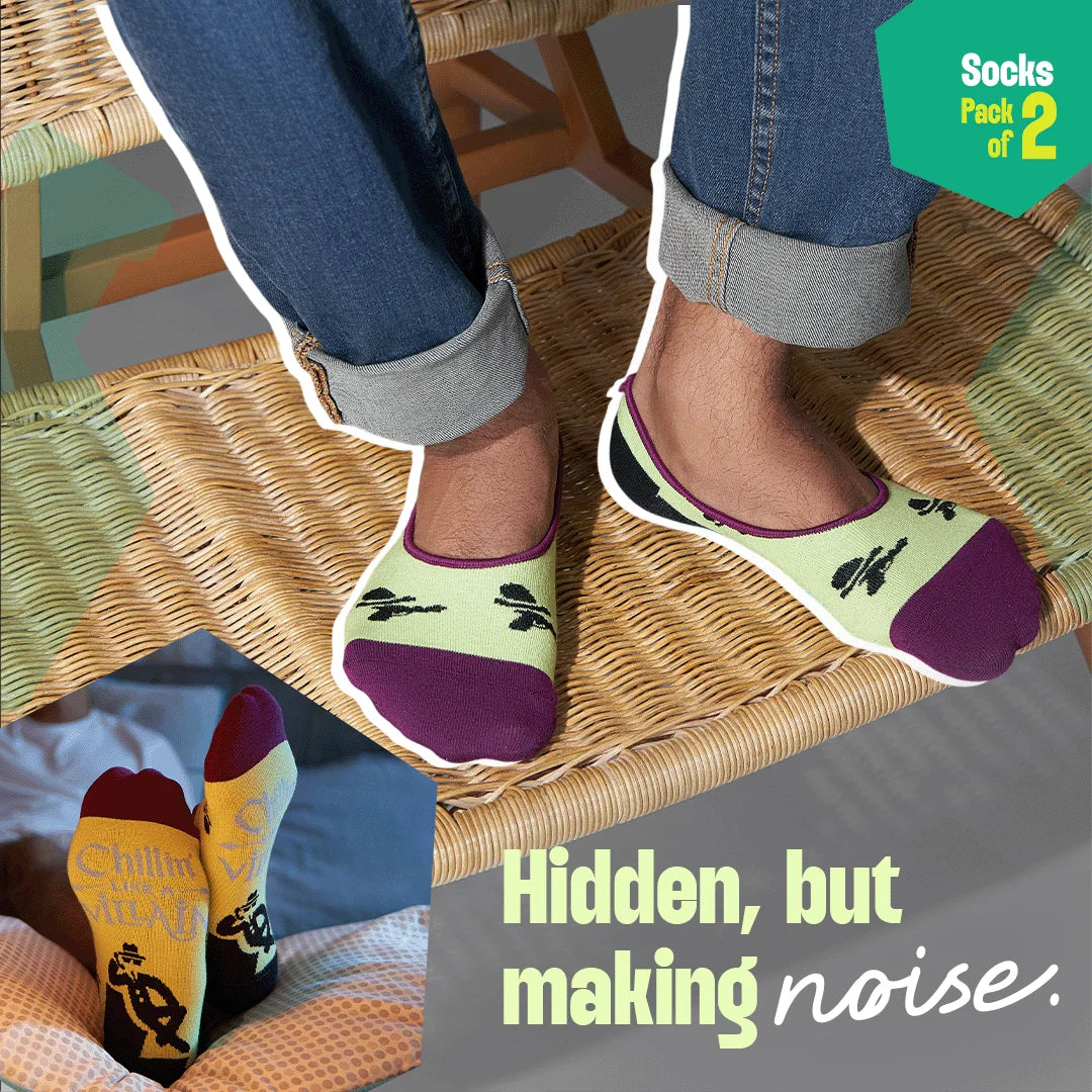 Fun Friday! Unisex Socks, 100% Organic Cotton, No Show, Pack of 2