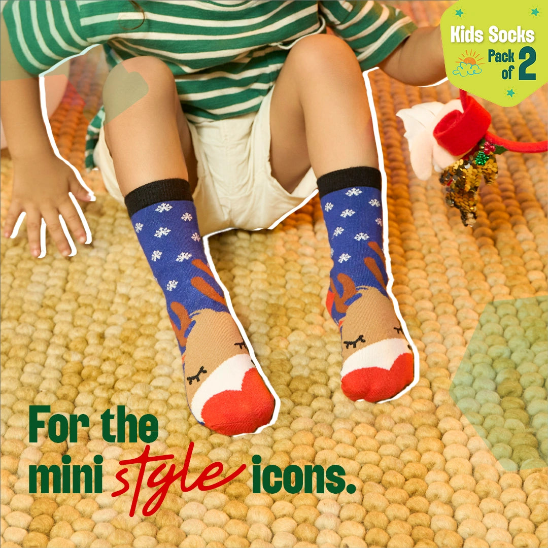 Merry Mischief! Unisex Kid's Socks, 100% Bamboo, Crew Length, Pack of 2