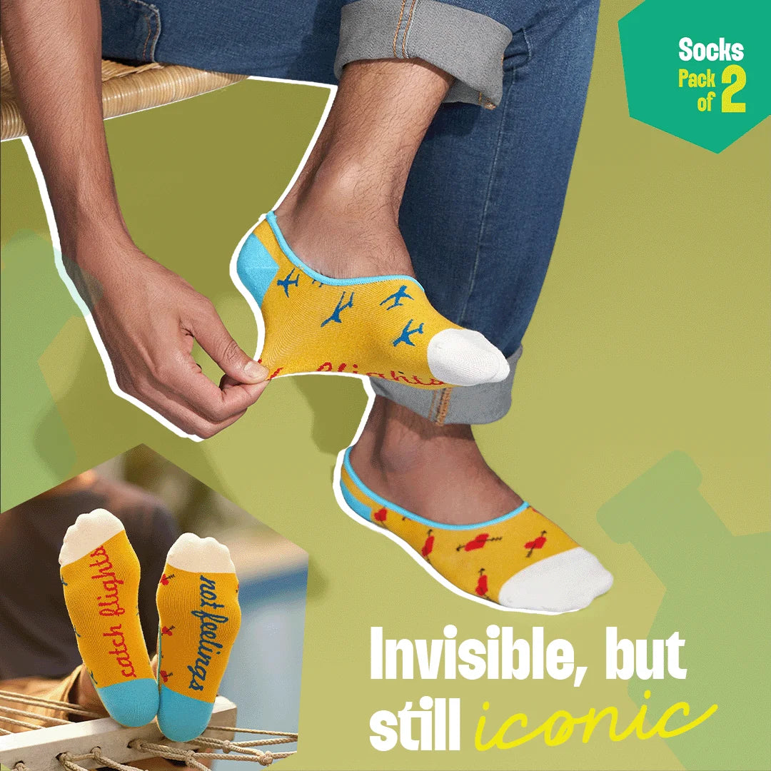 SOP! Style On Point! Unisex Socks, 100% Organic Cotton, No Show, Pack of 2