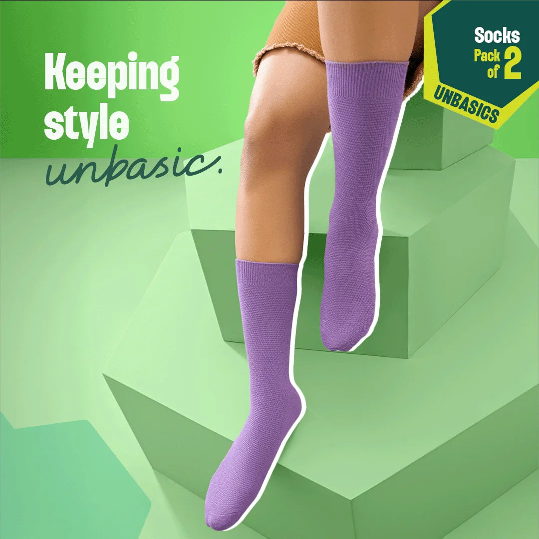 Flying Colors! Unisex Socks, 100% Organic Cotton, Crew Length, Pack of 2