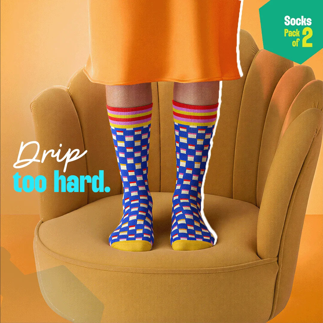 Out Loud! Unisex Socks, 100% Organic Cotton, Crew Length, Pack of 2