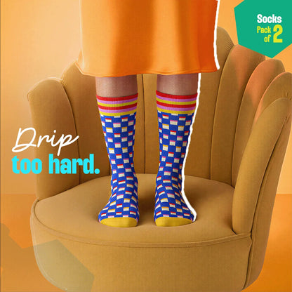 Out Loud! Unisex Socks, 100% Organic Cotton, Crew Length, Pack of 2