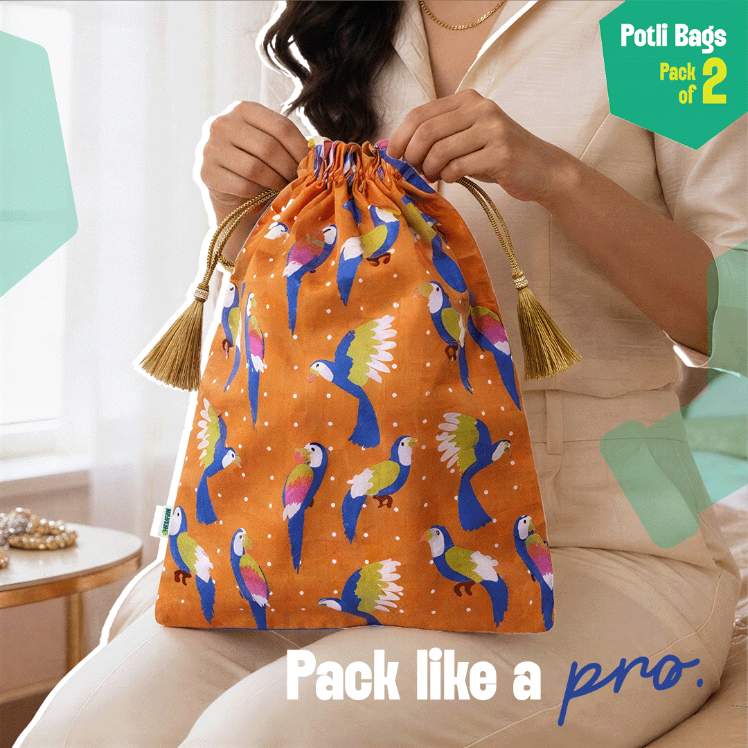 Bird Flu! Unisex Potli Bags, 100% Cotton, Pack of 2