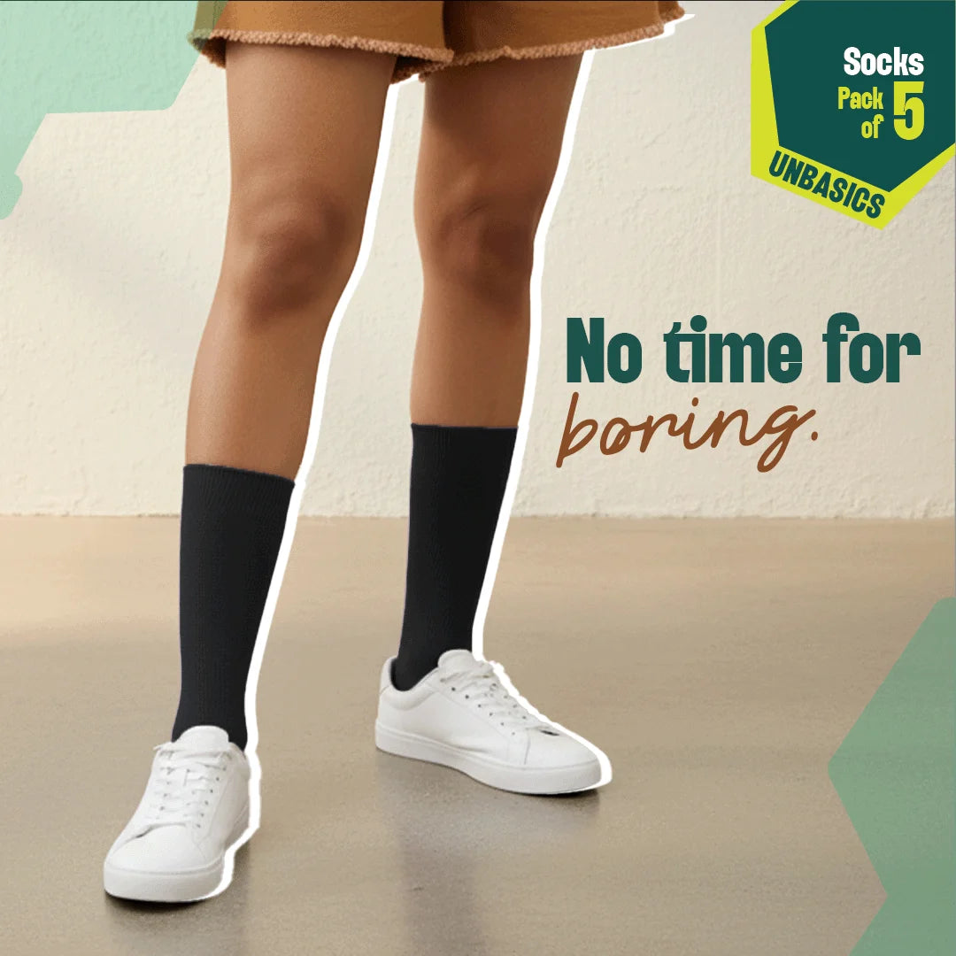 Color Canvas! Unisex Socks, 100% Organic Cotton, Crew Length, Pack of 5