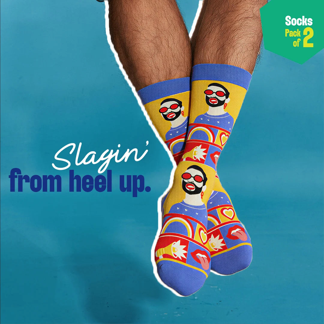 Bold & Proud! Unisex Socks, 100% Organic Cotton, Crew Length, Pack of 2