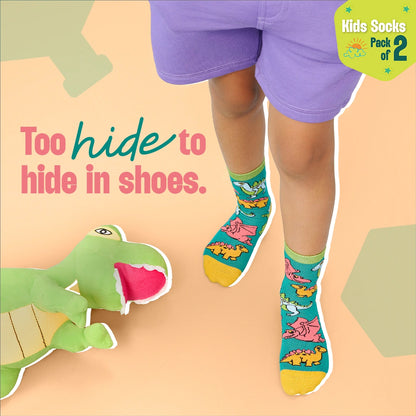 Jurassic Park! Unisex Kid's Socks, 100% Bamboo, Crew Length, Pack of 2