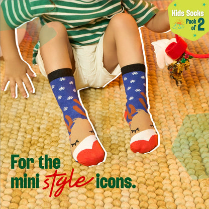 Merry Mischief! Unisex Kid's Socks, 100% Bamboo, Crew Length, Pack of 2