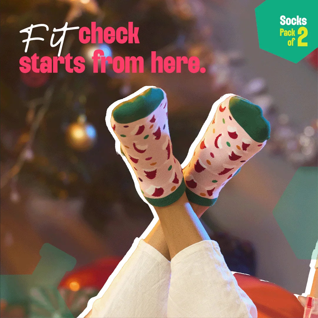 Cozy Holiday! Unisex Socks, 100% Organic Cotton, Ankle Length, Pack of 2