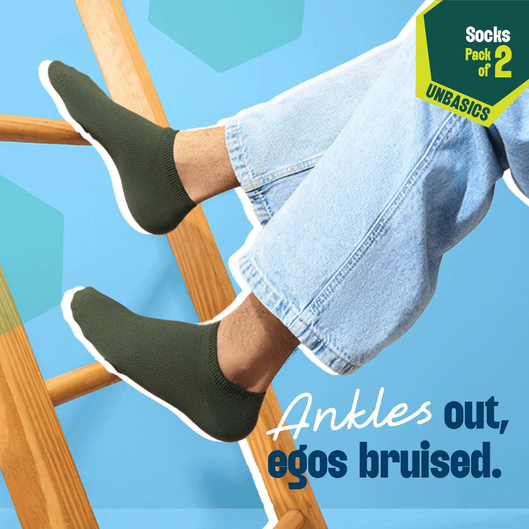 Urban Groove! Unisex Socks, 100% Organic Cotton, Ankle Length, Pack of 2