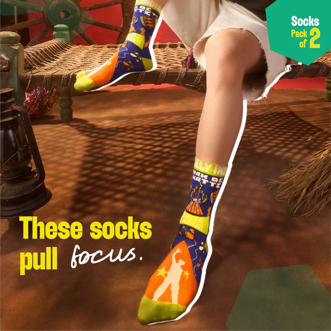 Balle Balle! Unisex Socks, 100% Bamboo Made, Crew Length, Pack of 2