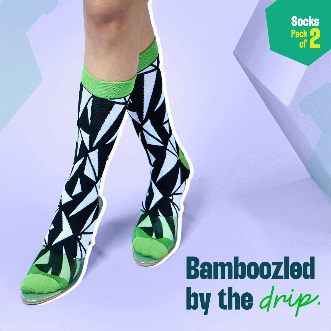 Shape-shift! Unisex Socks, 100% Bamboo, Crew Length, Pack of 2