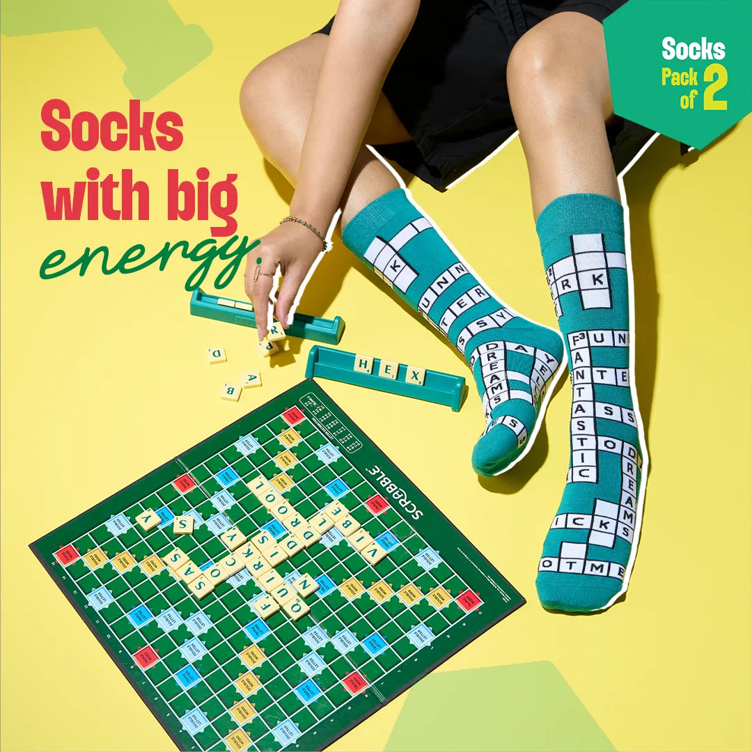Game On! Unisex Socks, 100% Bamboo, Crew Length, Pack of 2
