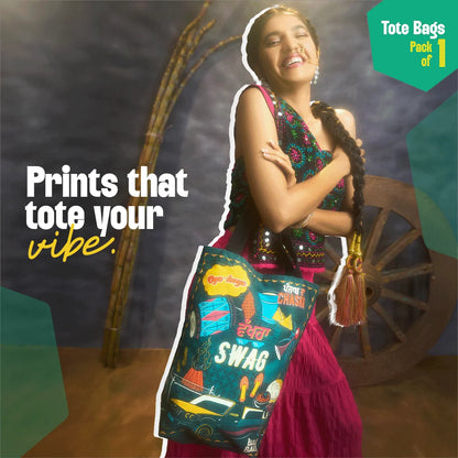 Wakhra Swag! Canvas Tote Bag, 100% Organic Cotton, Pack of 1