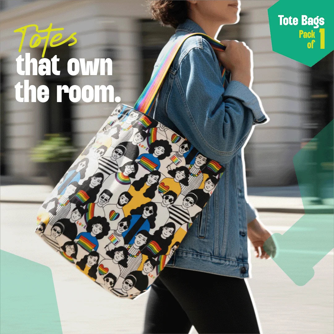 Celebrate Love! Canvas Tote Bags, 100% Organic Cotton, Pack of 1