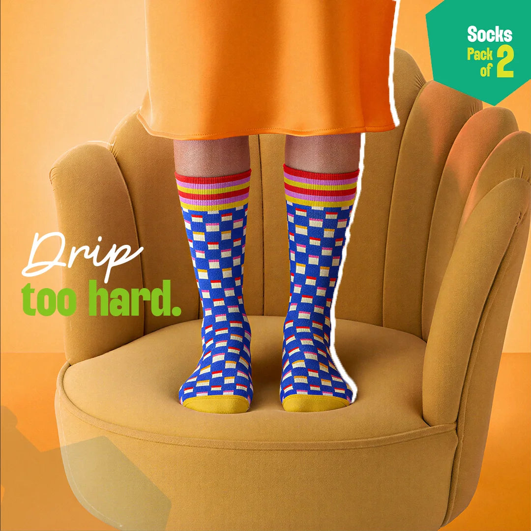 Out Loud! Unisex Socks, 100% Organic Cotton, Crew Length, Pack of 2
