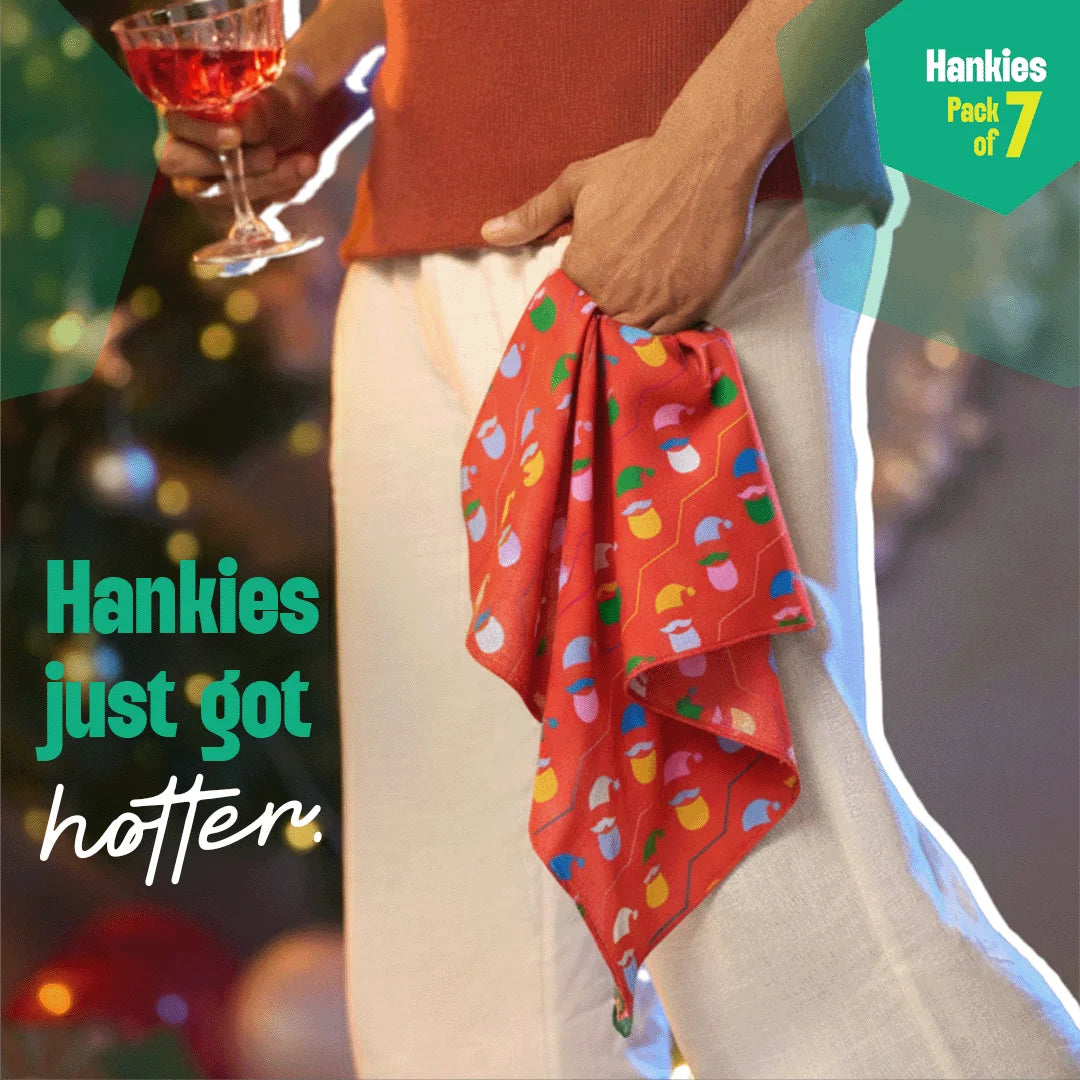 Feelin' Frosty! Unisex Hankies, 100% Organic Cotton, Pack of 7