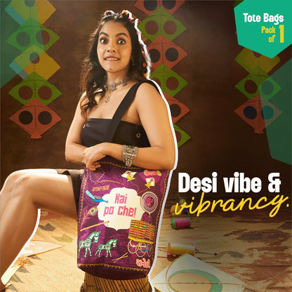 Kai Po Che! Canvas Tote Bag, 100% Organic Cotton, Pack of 1