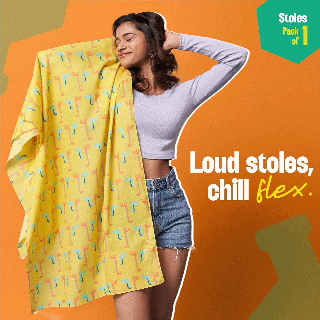 DND! Do Not Dino Me! Women's Stole, 100% Organic Cotton, Pack of 1