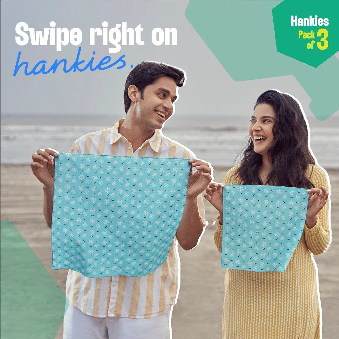 Now You Sea Me! Unisex Hankies, 100% Organic Cotton, Pack of 3