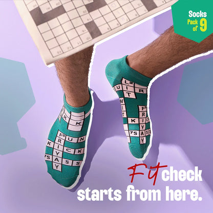 Flex Mode! Unisex Socks, 100% Bamboo, Ankle Length, Pack of 9