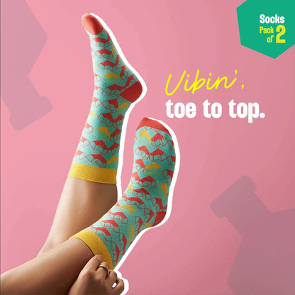 Double Trouble! Unisex Socks, 100% Organic Cotton, Crew Length, Pack of 2