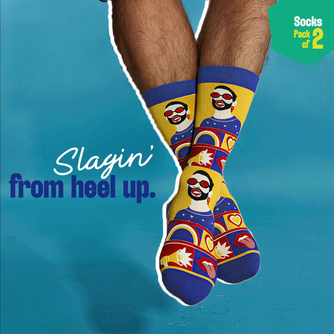 Bold & Proud! Unisex Socks, 100% Organic Cotton, Crew Length, Pack of 2