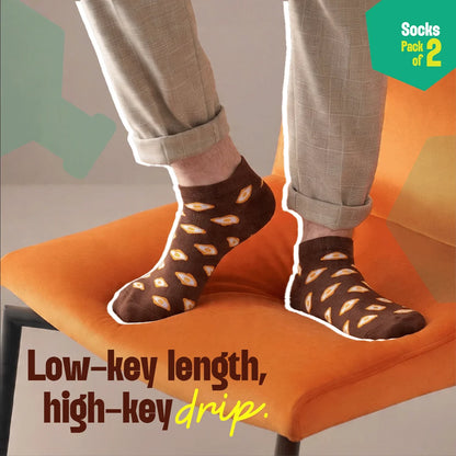 Chill Day! Unisex Socks, 100% Organic Cotton, Ankle Length, Pack of 2