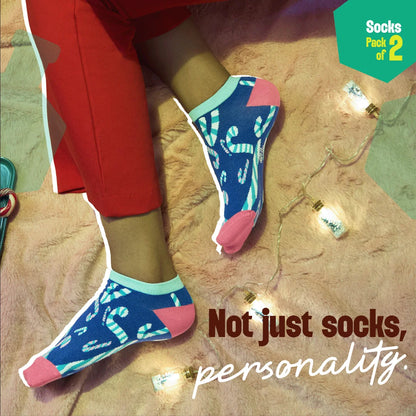 Sprinkling Joy! Unisex Socks, 100% Organic Cotton, Ankle Length, Pack of 2