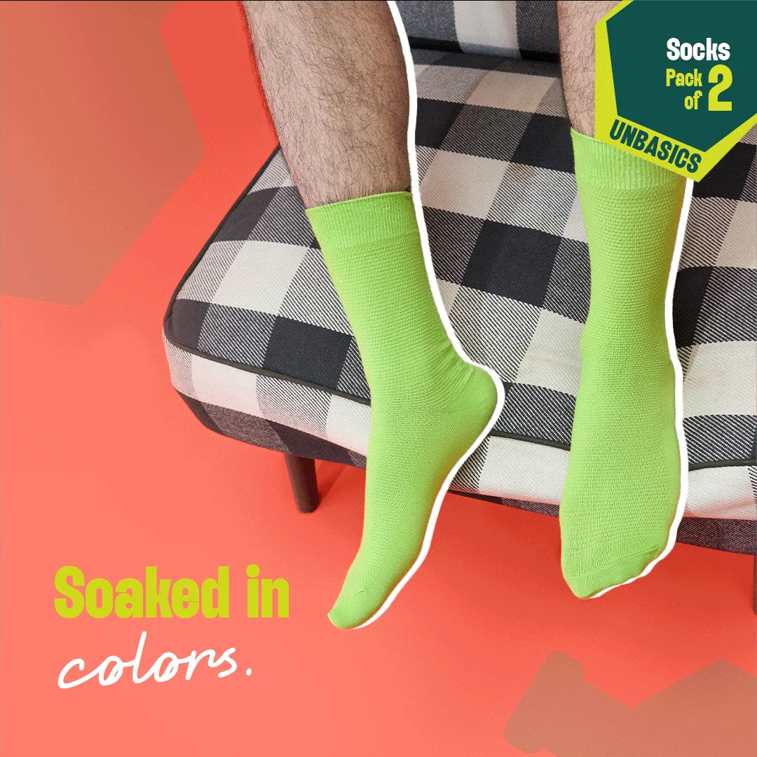 Green-ific! Unisex Socks, 100% Organic Cotton, Crew Length, Pack of 2